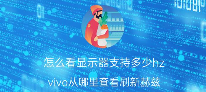 怎么看显示器支持多少hz vivo从哪里查看刷新赫兹？